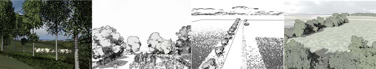 Teaser of Seamless Integration of Stylized Renditions in Computer-Generated Landscape Visualization