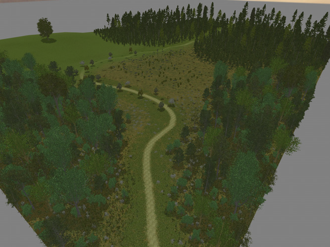 Real-time Rendering of Complex Photorealistic Landscapes Using Hybrid Level-of-Detail Approaches