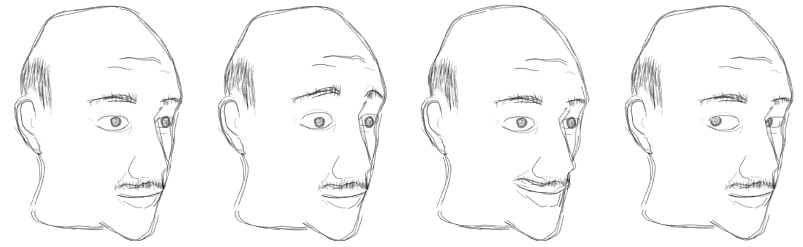 Teaser of Non-Photorealistic Real-Time Rendering of Characteristic Faces